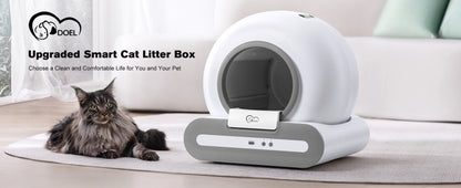DOEL 65L Smart Self-Cleaning Cat Litter Box, App Control, 2.4G WiFi