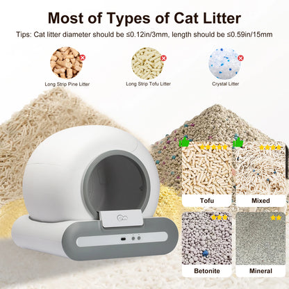 DOEL 65L Smart Self-Cleaning Cat Litter Box, App Control, 2.4G WiFi