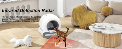 DOEL 65L Smart Self-Cleaning Cat Litter Box, App Control, 2.4G WiFi